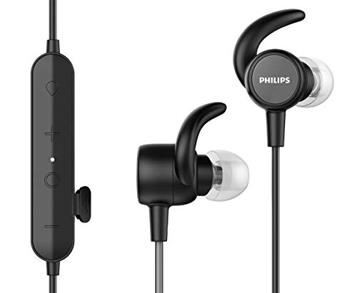 PHILIPS ActionFit SN503 Wireless Bluetooth Earphones with Heart Rate Monitoring and IPX5 (TASN503BK)