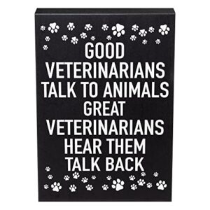 jennygems veterinarian gifts veterinary gifts, good veterinarians talk to animals great veterinarians hear them talk back wooden sign for shelf or wall hanging, made in usa