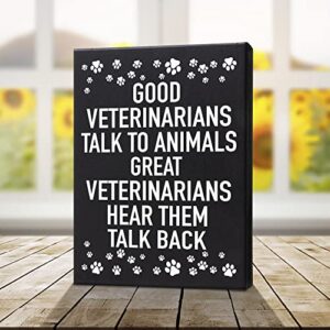 JennyGems Veterinarian Gifts Veterinary Gifts, Good Veterinarians Talk To Animals Great Veterinarians Hear Them Talk Back Wooden Sign for Shelf or Wall Hanging, Made in USA