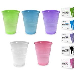 1000 Pink 5 Ounce Dental Rinse Plastic Disposable Ribbed Drinking Cups