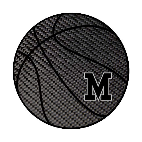 Basketball letter M black phone stand, initial M for men PopSockets PopGrip: Swappable Grip for Phones & Tablets