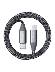 jsaux usb-c to usb-c cable 100w 10ft 5a super fast type-c charging cord compatible for macbook pro 2022 m2/mac-book air 2021 ipad pro 12.9 11 air 5 samsung galaxy s22 pixel 7 6 switch steam deck grey