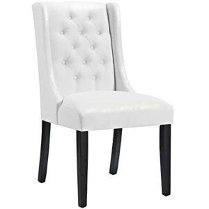 modway baronet vinyl dining chair, white