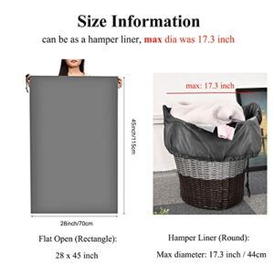 OTraki 2 Pack Large Laundry Bag 28 x 45 inch Heavy Duty Dirty Clothes Organizer Drawstring Hamper Liner for Home Dorm Grey