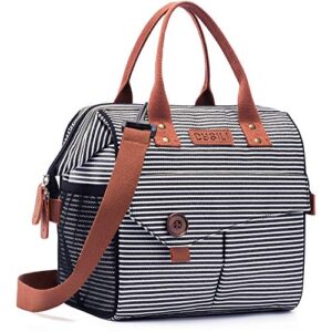 lunch bag with leak proof material, insulated lunch box for women/men, lunch tote bag for work/picnic/hiking/beach/fishing (zebra pattern)