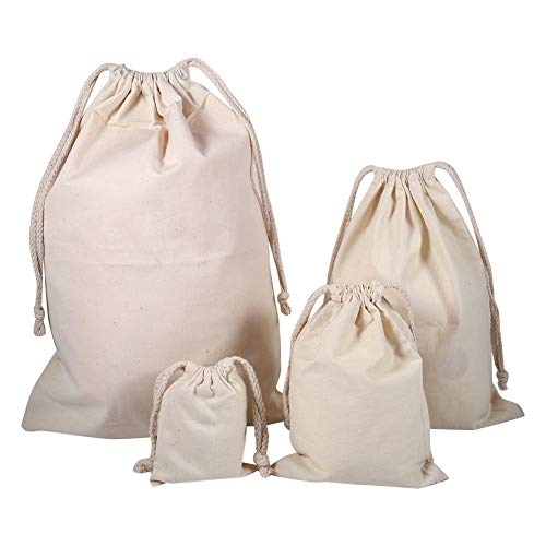 Zetiling Extra Large Natural Cotton Laundry Bag, Cotton Craft Heavy Duty Bags for Home Storage Beige(30 * 40cm)