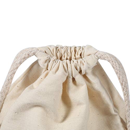 Zetiling Extra Large Natural Cotton Laundry Bag, Cotton Craft Heavy Duty Bags for Home Storage Beige(30 * 40cm)