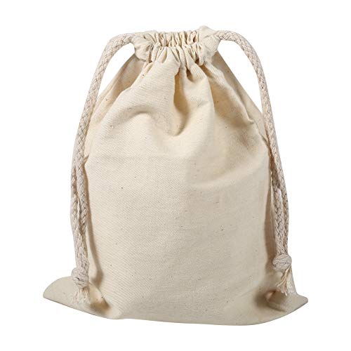 Zetiling Extra Large Natural Cotton Laundry Bag, Cotton Craft Heavy Duty Bags for Home Storage Beige(30 * 40cm)