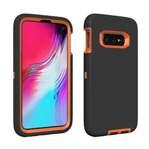 ToughBox Galaxy S10E Case, [Armor Series] [Shock Proof] [Black | Orange] for Samsung Galaxy S10E Case [Comes with Holster & Belt Clip] [Fits OtterBox Defender Series Belt Clip for S 10E Phone Cover]