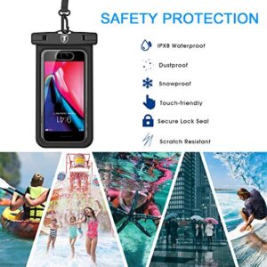 Tiflook Floating Waterproof Phone Pouch with Lanyard Armband Dry Bag Holder Underwater Case for Samsung Galaxy S21 S20 S10e S10 S9 S8 Note 20 Ultra Note 10 Plus A12 A32 A52 A02S A11 A21 A51 A71, Black