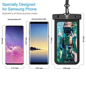 Tiflook Floating Waterproof Phone Pouch with Lanyard Armband Dry Bag Holder Underwater Case for Samsung Galaxy S21 S20 S10e S10 S9 S8 Note 20 Ultra Note 10 Plus A12 A32 A52 A02S A11 A21 A51 A71, Black