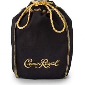 Crown Royal Black Bag w/Gold Drawstring Storage Gift Bag Shiftboot Carrying Dice or Games Fabric for Sewing