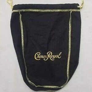 Crown Royal Black Bag w/Gold Drawstring Storage Gift Bag Shiftboot Carrying Dice or Games Fabric for Sewing