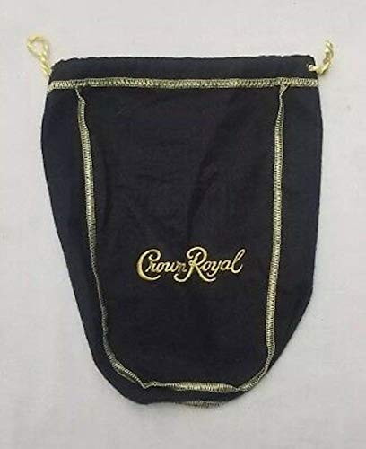 Crown Royal Black Bag w/Gold Drawstring Storage Gift Bag Shiftboot Carrying Dice or Games Fabric for Sewing