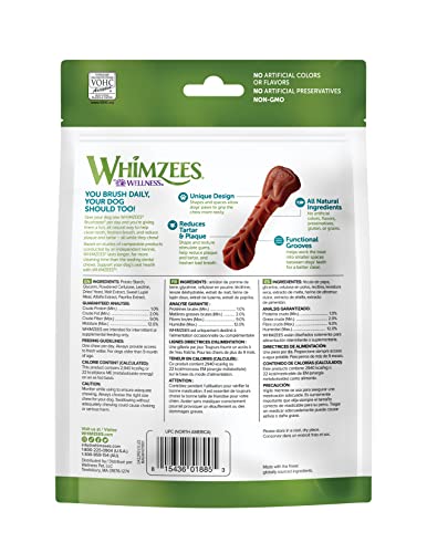 WHIMZEES Natural Grain Free Daily Dental Dog Treats, Brushzees, Extra Small, Bag of 28