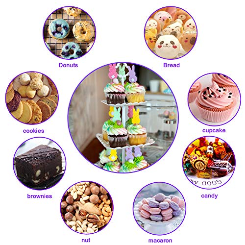 2pcs 3 Tier Dessert Stands Fruit Plates for Wedding Baby Shower Birthday/Tea Party (2pcs Square)