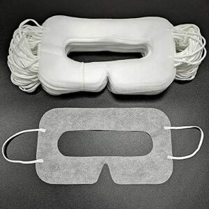 yinqin 50 pcs universal disposable vr mask cover vr sanitary mask, face cover mask for vr, vr cover, vr eye cover mask, white