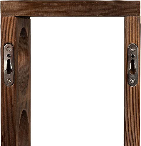 Rustic State Sonoma Wall Mounted Wood Vertical Wine Rack Holder Storage Shelf Organizer for 4 Bottles - Home, Kitchen, Dining Room Bar Décor - Walnut