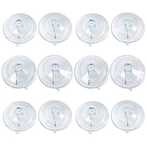 BEADNOVA Suction Cups for Glass 2.5 Inches Suction Hooks Window Suction Cups with Hooks for Home Kitchen Bathroom Wall (12 Packs)