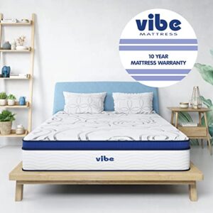 Vibe Quilted Gel Memory Foam and Innerspring Hybrid Pillow Top 12-Inch Mattress | CertiPUR-US Certified | Bed-in-a-Box Full