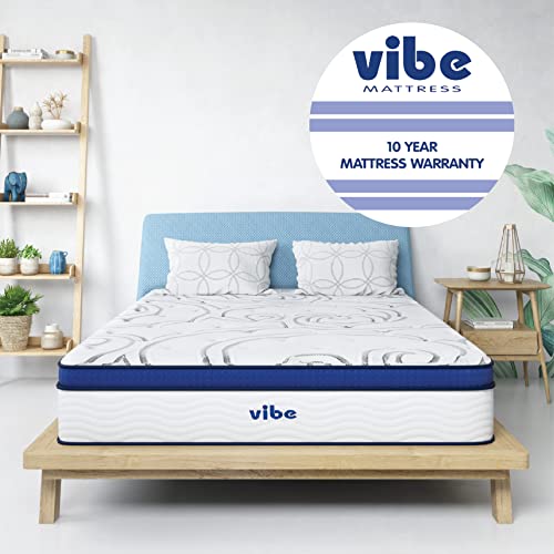 Vibe Quilted Gel Memory Foam and Innerspring Hybrid Pillow Top 12-Inch Mattress | CertiPUR-US Certified | Bed-in-a-Box Full