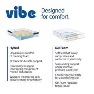 Vibe Quilted Gel Memory Foam and Innerspring Hybrid Pillow Top 12-Inch Mattress | CertiPUR-US Certified | Bed-in-a-Box Full