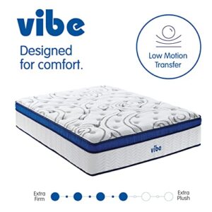 Vibe Quilted Gel Memory Foam and Innerspring Hybrid Pillow Top 12-Inch Mattress | CertiPUR-US Certified | Bed-in-a-Box Full