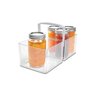 madesmart Fridge Portable Tote/Condiment Caddy, 12.19 x 5.69 x 4.38 in (30.96 x 14.45 x 11.11 cm), Light Grey