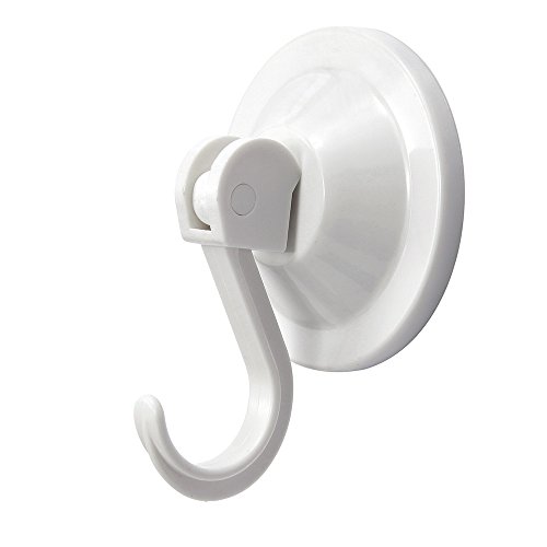 NL Home 4-Pack Suction Cup Hooks for Bath or Shower, Wreath Hangers for Glass Door or Window, White