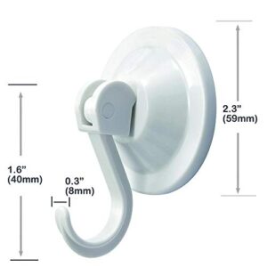 NL Home 4-Pack Suction Cup Hooks for Bath or Shower, Wreath Hangers for Glass Door or Window, White