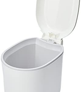 Addis Premium Deluxe Bathroom Pedal Bin with Inner, 3.5 Litre, White Grey, 29 x 18.5 x 23cm