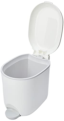 Addis Premium Deluxe Bathroom Pedal Bin with Inner, 3.5 Litre, White Grey, 29 x 18.5 x 23cm