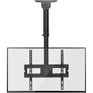 perlesmith ceiling tv mount, hanging full motion tv mount bracket fits most 26-55 inch lcd led oled 4k tvs, flat screen displays, tv pole mount holds up to 99lbs, max vesa 400x400mm, pscm2