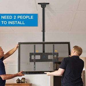 PERLESMITH Ceiling TV Mount, Hanging Full Motion TV Mount Bracket Fits Most 26-55 inch LCD LED OLED 4K TVs, Flat Screen Displays, TV Pole Mount Holds up to 99lbs, Max VESA 400x400mm, PSCM2
