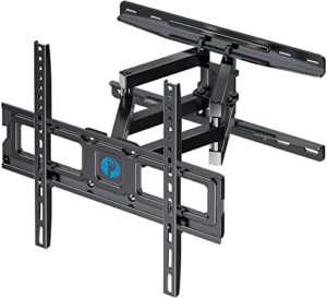 tv wall mount full motion articulating swivel extension for most 26-65 inch flat curved tvs with max vesa 400x400mm up to 88lbs, wall mount tv bracket fits 12,16 inch wood stud by pipishell