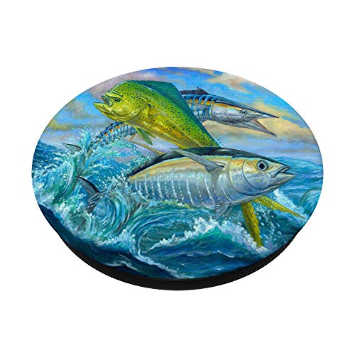 3 Mahi Mahi Fish Blue Water Sea Life for lover fishing Gift PopSockets PopGrip: Swappable Grip for Phones & Tablets