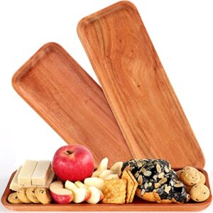 serving platter (set of 3-16x5,5inch) serving tray, wood serving tray, dinner platters solid natural wooden boards for food dinner - decorative trays for eating and home kitchen decor
