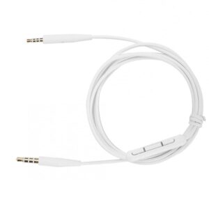 replacement soundtrue headphone audio cable inline remote volume & mic compatible with bose soundtrue headset on-ear 2/oe2/oe2i/qc25/qc35/soundlink (white)