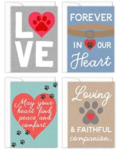 tiny expressions 4 pet sympathy cards with inside messages and envelopes