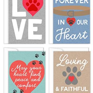 Tiny Expressions 4 Pet Sympathy Cards with Inside Messages and Envelopes