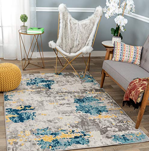 Rugshop Sky Collection Transitional Abstract Area Rug 5' x 7' Cream