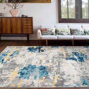 Rugshop Sky Collection Transitional Abstract Area Rug 5' x 7' Cream