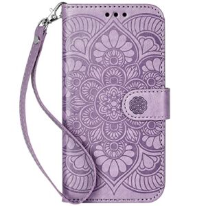 ateeky iphone 11 wallet case, [stand feature] protective pu leather flip cover with credit card slot[side cash pocket][magnetic closure] (purple)