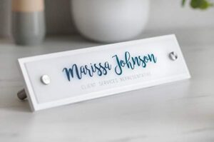 desk name plate plaque personalized with your name and title 10 x 2.5 in