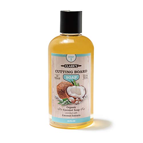 CLARK'S Cutting Board Refined Coconut Soap - Plant Based Food Safe Castile Soap for Countertops, Butcher Blocks, Bamboo, and Utensils - Cleans and Restores Wood - Use Before Food Grade Mineral Oil