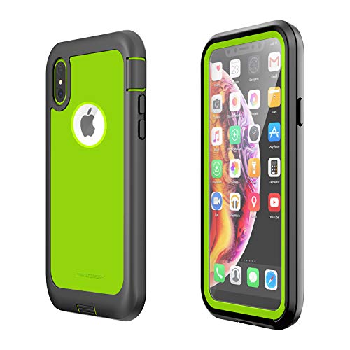 ImpactStrong iPhone X/iPhone Xs Case, Ultra Protective Case with Built-in Clear Screen Protector Full Body Cover for iPhone X/iPhone Xs (Lime Green)