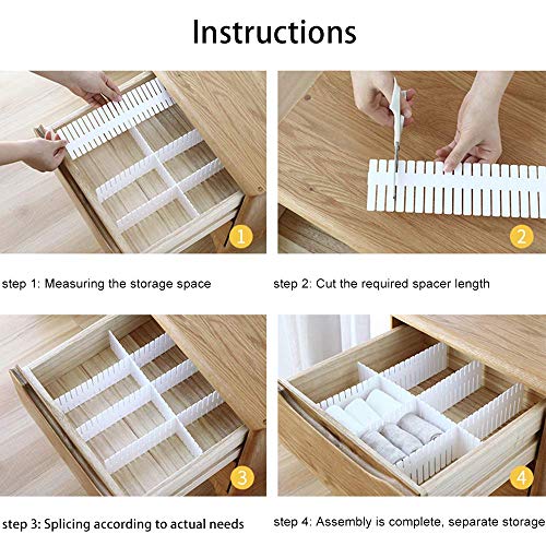 Croing - 32 pcs White - Drawer Dividers - Drawer Organizer - Ornament Storage Dividers - Drawer Separators