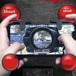 schicj133mm Mobile Game Direction Shooting Controller，Game Controller Gamepad Left Right Mobile Phone Gaming Triggers for PUBG，More Game Black