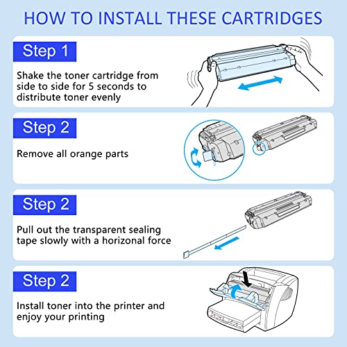 KCMYTONER Compatible Toner Cartridge Replacement for Canon 125 CRG 125 CRG-125 3484B001AA Work with ImageClass LBP6000 LBP6030w MF3010 Printer - Black, 2 Pack