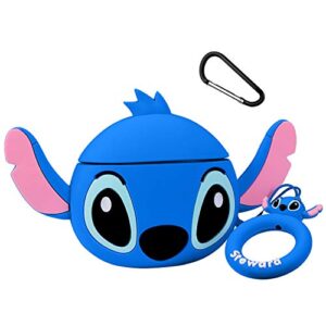 joyleop blue compatible with airpods 1/2 case cover,3d cute cartoon animal funny fun cool kawaii fashion,silicone character skin keychain ring,girls boys teens kids,case for airpod 1& 2